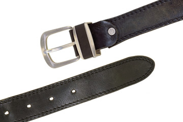 Leather belt with buckle