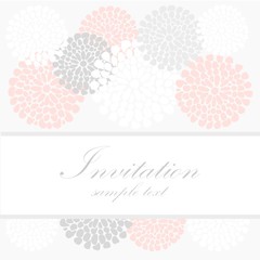 Wedding birthday card invitation, abstract floral background
