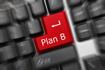 Conceptual keyboard - Plan B (red key). Zoom effect