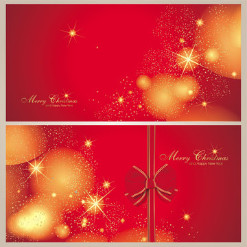 Set aus 2 Weihnachtskarten in rot