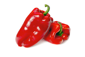 Colorful red and green peppers