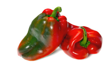 Colorful red and green peppers