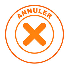 Obraz premium annuler sur bouton web orange