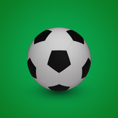 Naklejka premium 3D model of football on green background