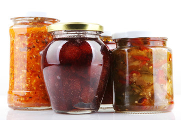 Preserved Vegetables On White Background