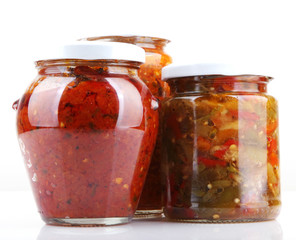 Preserved Vegetables On White Background