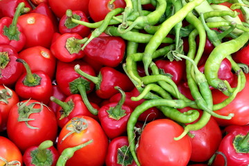 Peppers and tomatoes