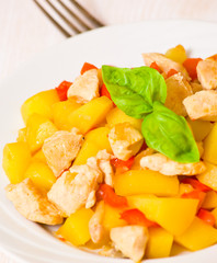 chicken breast with potatoes and peppers