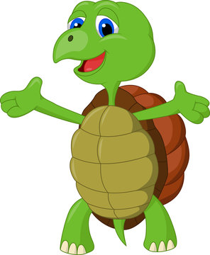 Cute turtle presenting