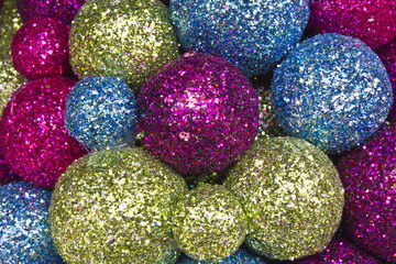 Red, Green and Blue Christmas Decorations for Background