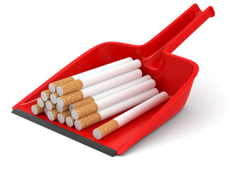 Dustpan and Cigarettes (clipping path included)