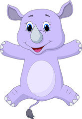 Happy rhino cartoon