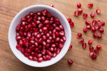 Pomegranate Seeds In a Bowl