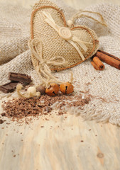 Burlap cute heart for Valentine's day