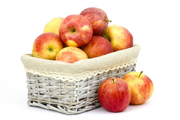 Naklejka na ściany i meble fresh apples in a basket