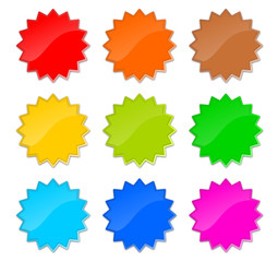 Set bunte Stern-Buttons