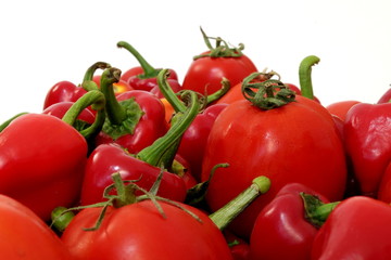 Fresh peppers and tomatoes