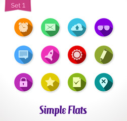 Colorful flat icons set