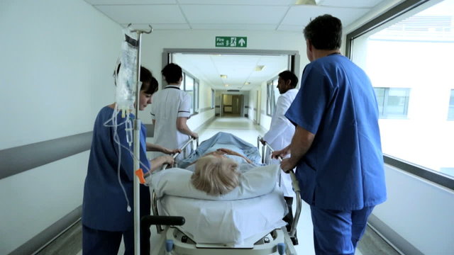 Hospital Patient Ward Transfer Hospital Bed Slow Motion
