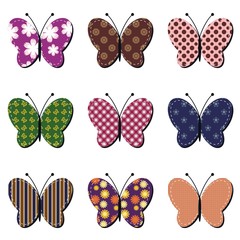 scrapbook butterflies on white background