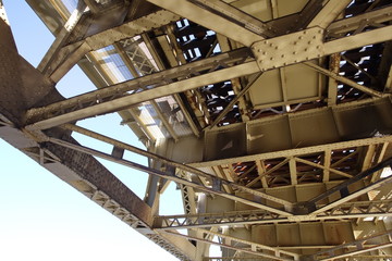 steel construction from under the bridge