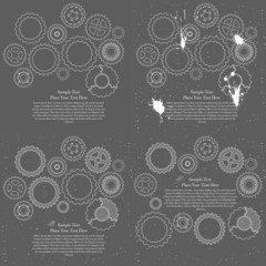 Gears cogs and pinions sketch.