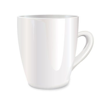 China white cup. Blanck mug vector illustration.