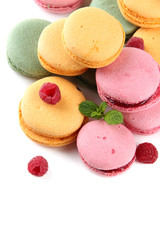 Gentle macaroons isolated on white