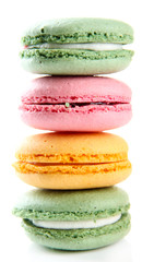 Gentle macaroons isolated on white