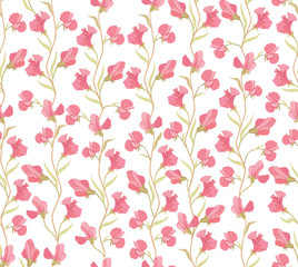 Flowers seamless background. Floral seamless texture