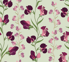 Flowers seamless background. Floral texture with flowers.