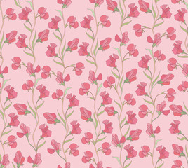 Flowers seamless background. Floral texture with flowers.