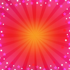 Pink Colorful Background With Sunburst