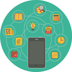 Business Mobility Concept in Green Circle
