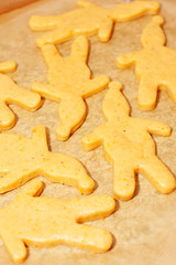 Cuted out christmas cookies