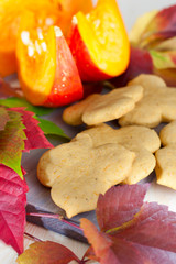 Leaf shaped pumpkin cookies