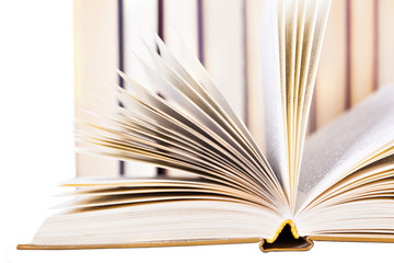 old books on a white background
