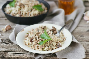 Dirty rice with ground beef