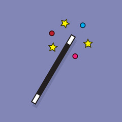 Magic wand with sparkle surrounding