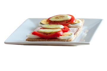 healthy food - sandwiches on crispy bread
