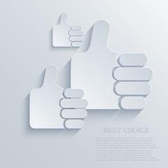 Vector thumb up icon background. Eps10