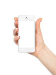 Hand with blank copy space mobile cellphone