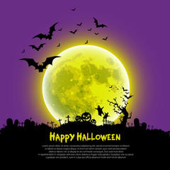 Happy Halloween message design background, vector illustration