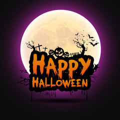 Happy Halloween message design background, vector illustration