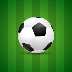 Soccer ball on green field - background vector eps10