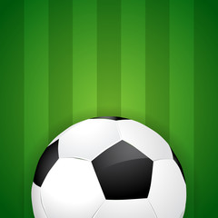 Obraz premium Soccer ball on green field background - vector eps10