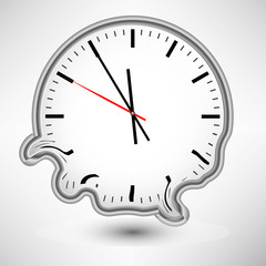 Zerlaufende Bahnhofsuhr mit Ziffernblatt