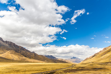 Road Cusco- Puno, Peru,South America. Valley of the Incas