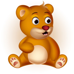 cute Bear cartoon sitting