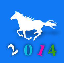 The Happy New Year Horse.Holiday abstract card.Vector background